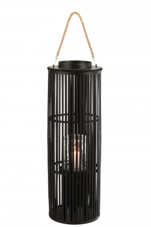 Felinar, Rachita/Bambus, Negru, 25x13x80 cm [1]