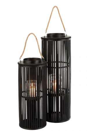 Felinar, Rachita/Bambus, Negru, 25x13x80 cm [4]