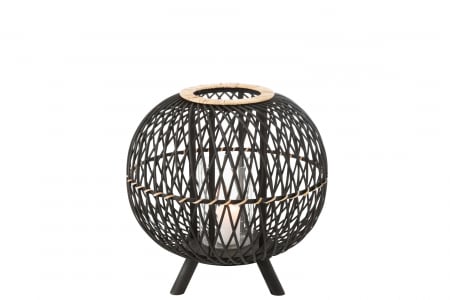 Felinar, Rachita/bambus, Negru, 43x43x43 cm [1]