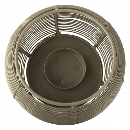 Felinar, rotund, cu dungi, Metal, gri, PU 2, H 11 cm, D 19 cm [1]