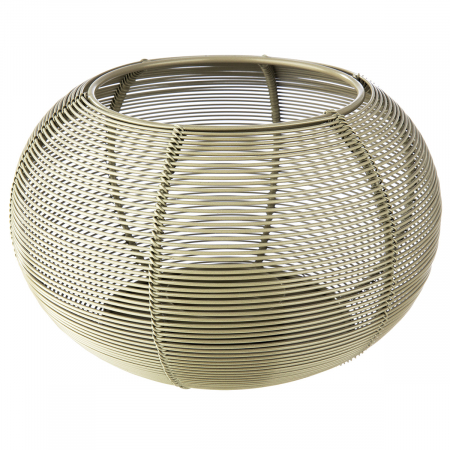 Suporturi lumanari - Felinar, rotund, cu dungi, Metal, gri, PU 2, H 11 cm, D 19 cm