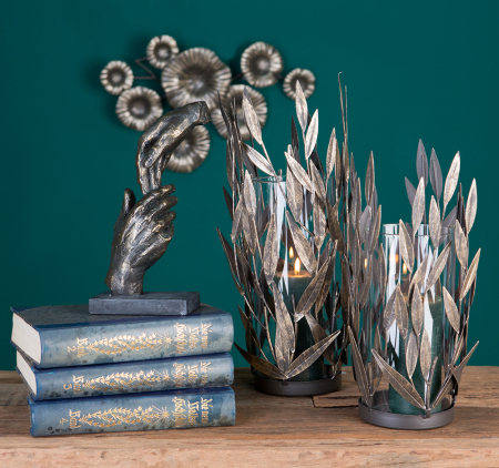 Felinar Twigs metal, auriu , 31x13 cm [2]