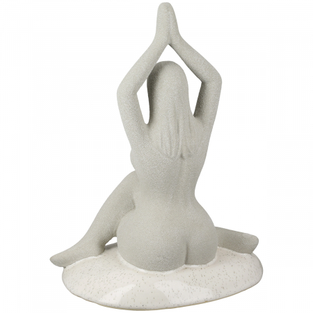 Figură, motiv feminin, ceramică, gri deschis, PU 3, L. 12 cm, l. 17 cm, H 23 cm [2]