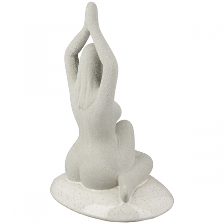 Figură, motiv feminin, ceramică, gri deschis, PU 3, L. 12 cm, l. 17 cm, H 23 cm [3]