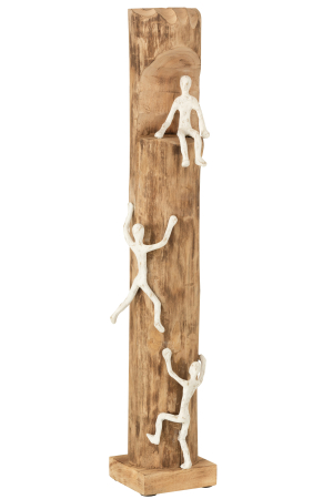 SALE % - Figurina 3climbers, Lemn, Natural, 16x16x73 cm