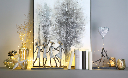 Figurina 4 Ladys rasina, alb/argintiu, 34x37x9 cm [2]