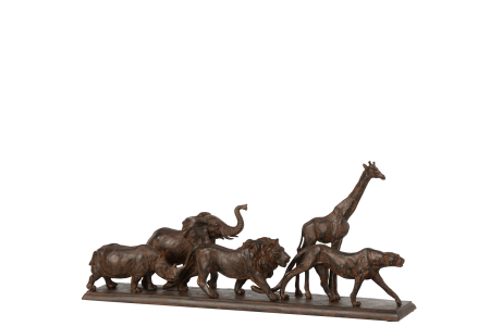 De colectie - Figurina 5 animale, Compozit, Maro, 50x9.5x22 cm