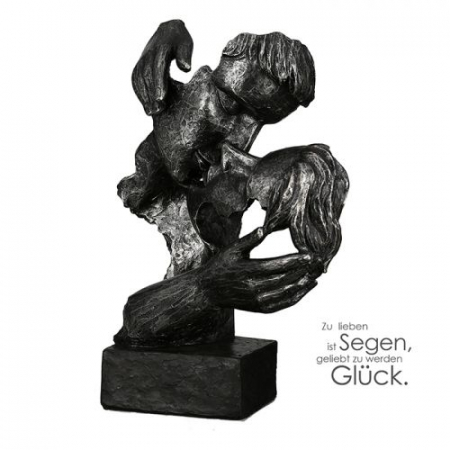 Dragobete - Figurina Addiction, rasina, negru/argintiu, 12x18.5x28 cm