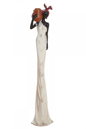 Tribal - Figurina African tortuga, rasina, multicolor, 16,5x16x82 cm