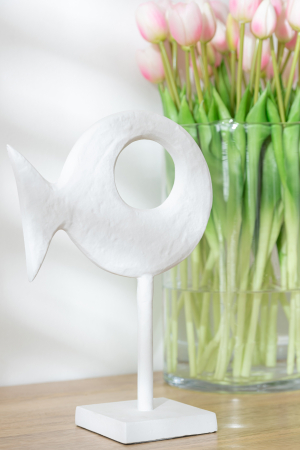 SALE % - Figurina, Aluminiu, Alb , 28x10x38