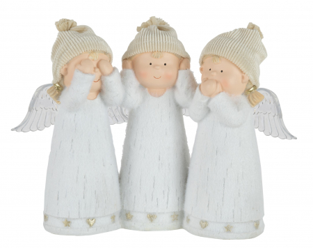 SALE % - Figurina Angel Led See/Hear/Speak, Rasina, Multicolor, 28x10x22 cm