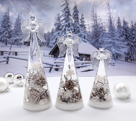 Figurina ANGEL winter, sticla, 15.5x7.5 cm [1]