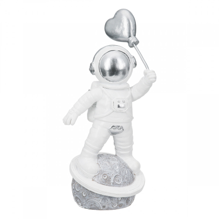 Figurină, Astronaut, Galaxy, Poly, argintiu, alb, PU 6, 3 buc. asortate, L. 4,5 cm, L. 11 cm, H. 12 cm [1]