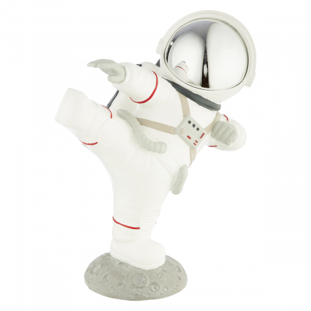 Figurină, Astronaut, Rășină sintetică, alb, argintiu, PU 2, 2 asortate, L. 13 cm, l. 26 cm, H 22 cm [2]