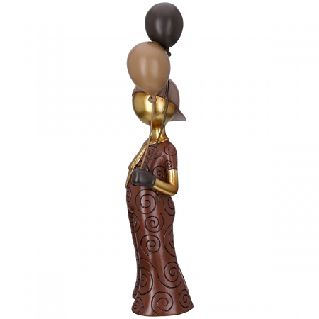 Figurină, Băiat, Motiv cravată, Rășină sintetică, maro, PU 1, L. 9 cm, L. 13 cm, H 43 cm [1]