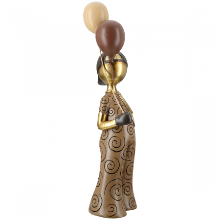 Figurină, Băiat, Motiv cravată, Rășină sintetică, maro, PU 2, L. 10 cm, L. 11 cm, H 38 cm [3]