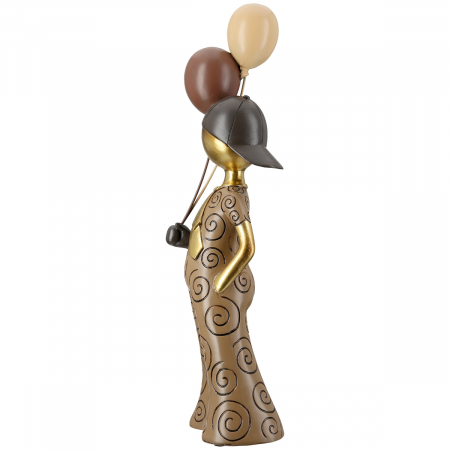 Figurină, Băiat, Motiv cravată, Rășină sintetică, maro, PU 2, L. 10 cm, L. 11 cm, H 38 cm [1]