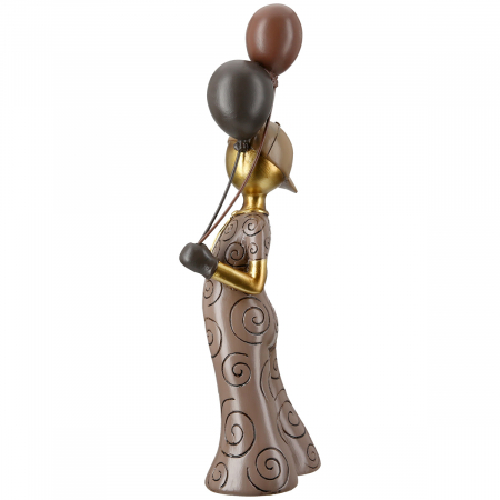 Figurină, Băiat, Motiv cravată, Rășină sintetică, maro, PU 2, L. 8 cm, L. 10 cm, H 33 cm [1]