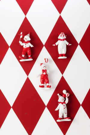 SALE % - Figurina, Balon, clovn rosu/alb, Ass 2