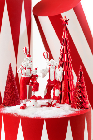 SALE % - Figurina, Balon, clovn rosu/alb, Ass 2