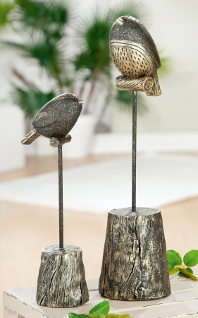 IN STOC - Figurina Bird Woody, Rasina, Bronz/Negru, 7x27x9 cm