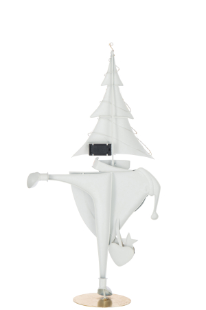 Figurina, Brad de Craciun cu LED-uri, metal, auriu/alb, L [3]