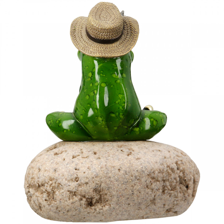 Figurină, Broască, Motiv Pescar, Rășină sintetică, verde, PU 3, L. 18 cm, L. 11 cm, H 16 cm [2]