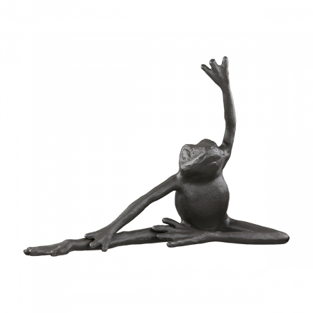 Figurină, Broască,  yoga, Fier, maro închis, PU 3, 3 buc. asortate, L. 7 cm, L. 17 cm, H. 12 cm [1]
