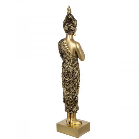 Figurină, Buddha, Buddha gânditor, Polirășină, aurie, PU 1, L. 9,5 cm, L. 12,5 cm, H. 55 cm [1]