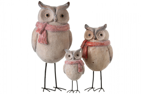 Figurina bufnita Owl, Compozit, Maro, 27x18x62 cm [1]