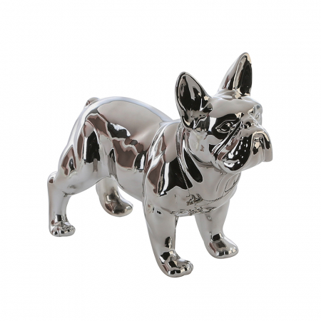 SALE % - Figurina Bulli, ceramica, argintiu, 35x29 cm