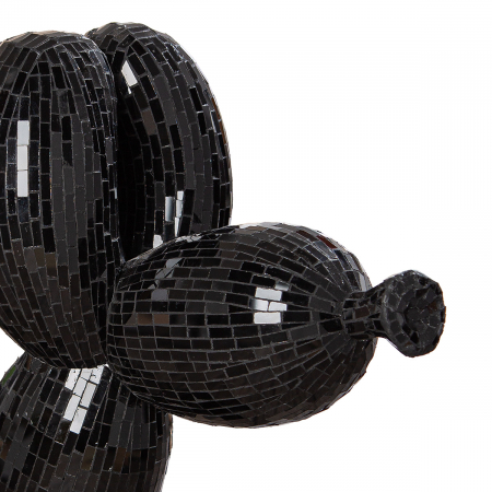 Figurină, Câine, Black Disco, Balon câine, Fibră de sticlă, Oglindă de sticlă, negru, PU 1, L. 24 cm, L. 65 cm, H. 60,5 cm [1]