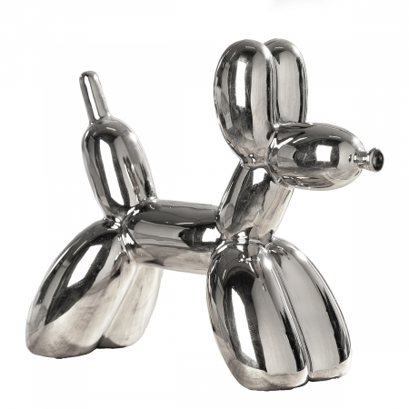 ILUMINAT - Figurină, Câine, Câine cu balon, Ceramica, argintie, PU 3, L. 8 cm, L. 20 cm, H. 17 cm