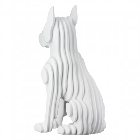 Figurină, Câine, Câine, Polirășină, alb, PU 3, L. 12 cm, L. 8 cm, H. 22 cm [2]