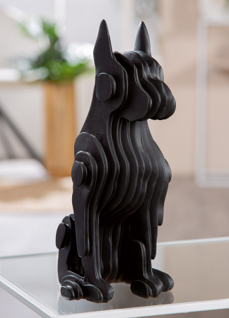 Figurină, Câine, Câine, Polirășină, negru, PU 2, L. 14,5 cm, L. 12,5 cm, H. 28,5 cm [3]