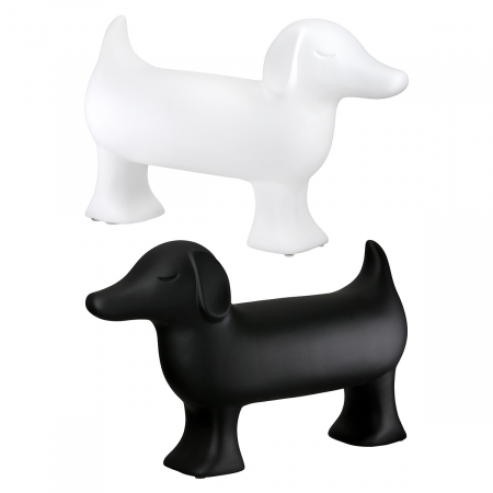 SALE % - Figurină, Câine, Ceramica, negru, alb, PU 2, 2 buc. asortate, L. 11 cm, L. 35 cm, H. 23 cm