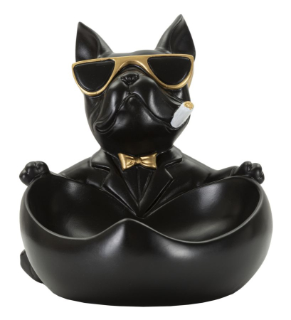 SALE % - Figurina Caine cu tava, 18.5x20.5x20 cm