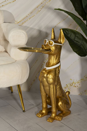 Figurina Caine cu tava, 27x51x74 cm (tava ø 30 cm) [8]