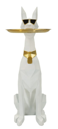 Figurina Caine cu tava, cm 27x51x74 (tava cm ø 30) [1]