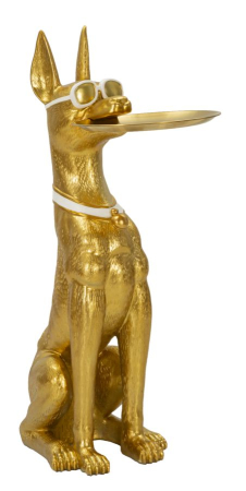 SALE % - Figurina Caine cu tava, cm 30x64x91 (tava cm ø 30)