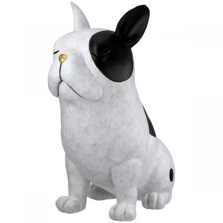 Figurină, Câine, punctat, Rășină sintetică, alb, PU 2, 2 asortate, L. 10 cm, L. 27 cm, H 21 cm [1]