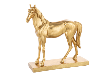 SALE % - Figurina, Cal, baza din polirasina, auriu, L