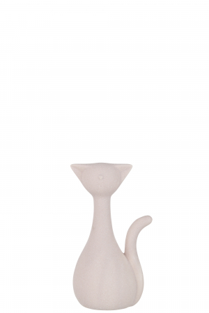 SALE % - Figurina Cat Minou, Ceramica, Roz, 13.2x8.9x23.6 cm