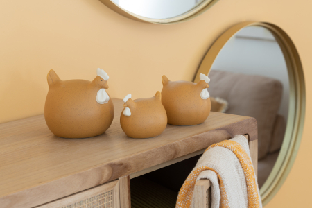 SALE % - Figurina, Ceramica, Galben, 11x10.5x10