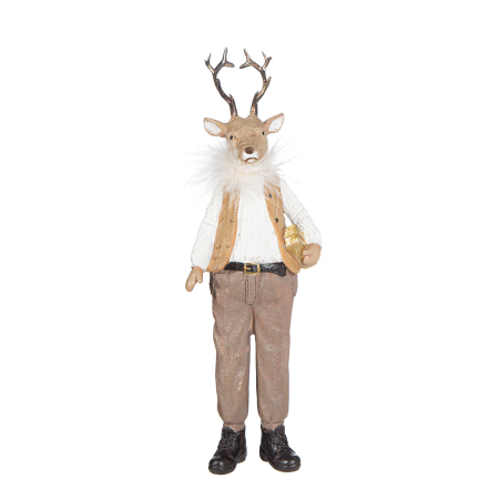 Figurina, Cerb, „Gerd & Gerda”, Material textil, maro, crem, PU 2, 2 asortate, L. 12 cm, L. 13 cm, H 39 cm [2]