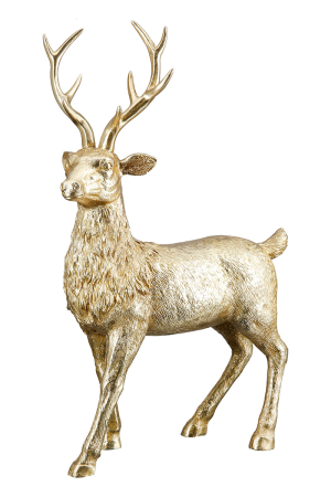 Decoratiuni - Figurina, Cerb, Rasina sintetica, auriu, PU 2, L. 10 cm, L. 23 cm, H 36,5 cm