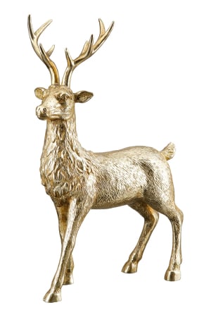 Decoratiuni - Figurina, Cerb, Rasina sintetica, auriu, PU 4, L. 7 cm, L. 18 cm, H 27,5 cm
