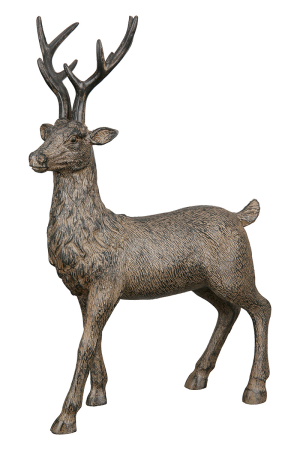 Decoratiuni - Figurina, Cerb, Rasina sintetica, maro, PU 2, L. 10 cm, L. 23 cm, H 36,5 cm