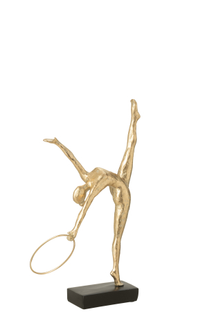 SALE % - Figurina, Cerc/ gimnastica pe baza din rasina, negru/auriu