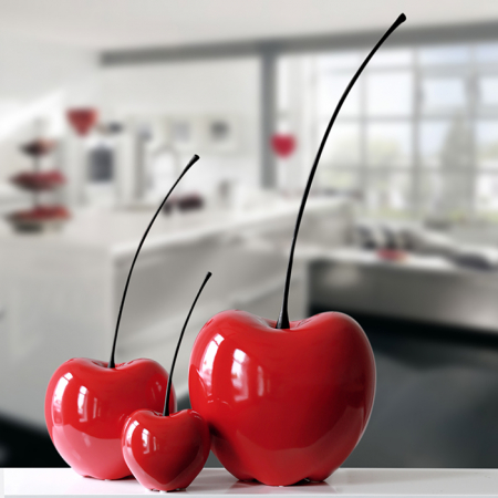 SALE % - Figurina cireasa Passion, ceramica, rosu/negru, 17x42 cm